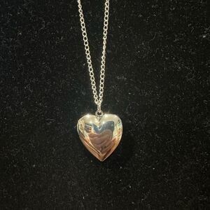 NWT Silver Tone Raphael , heart, locket necklace ￼‎